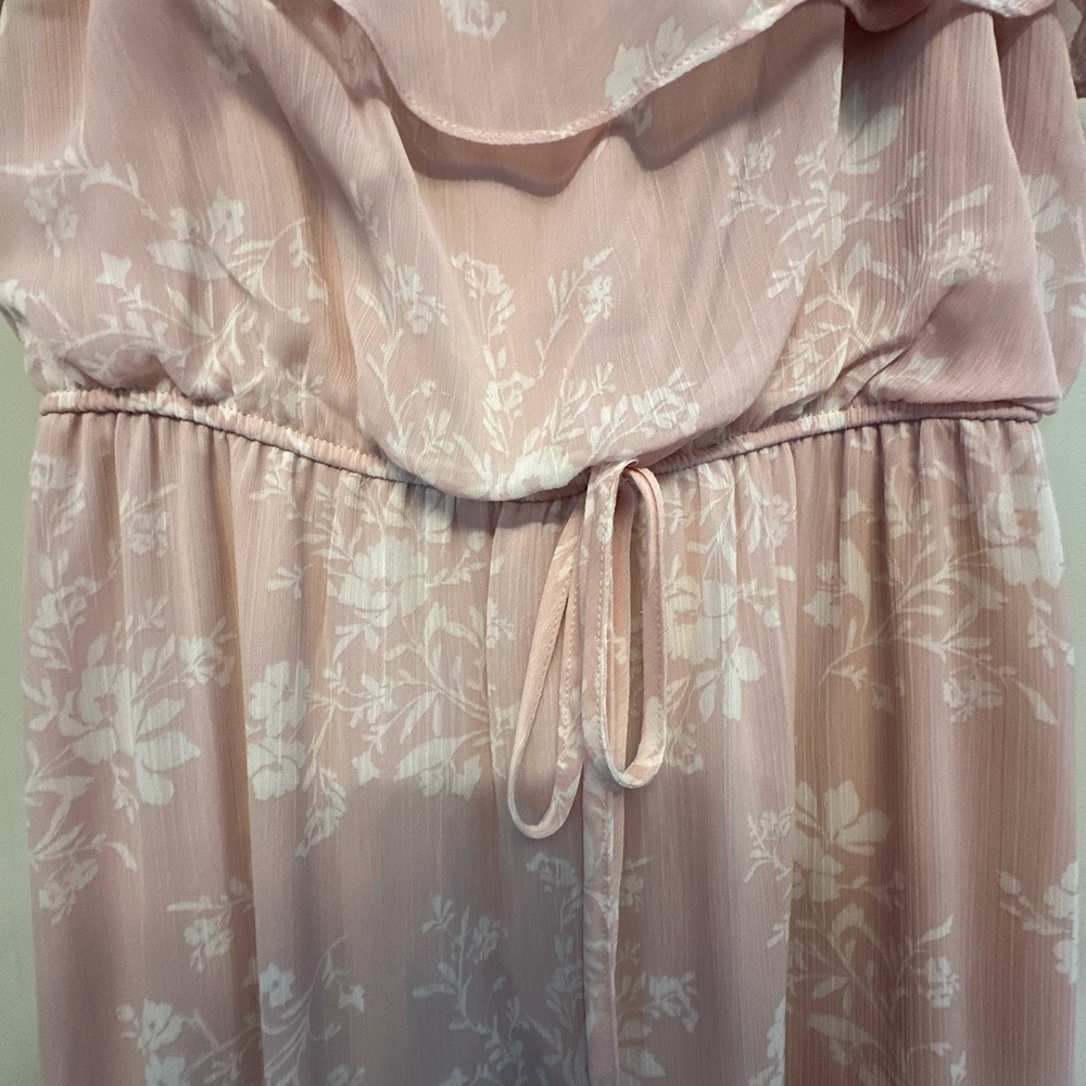 Mi Ami Pink & Cream Spaghetti Strap Maxi Sundress Small - Picture 4 of 7